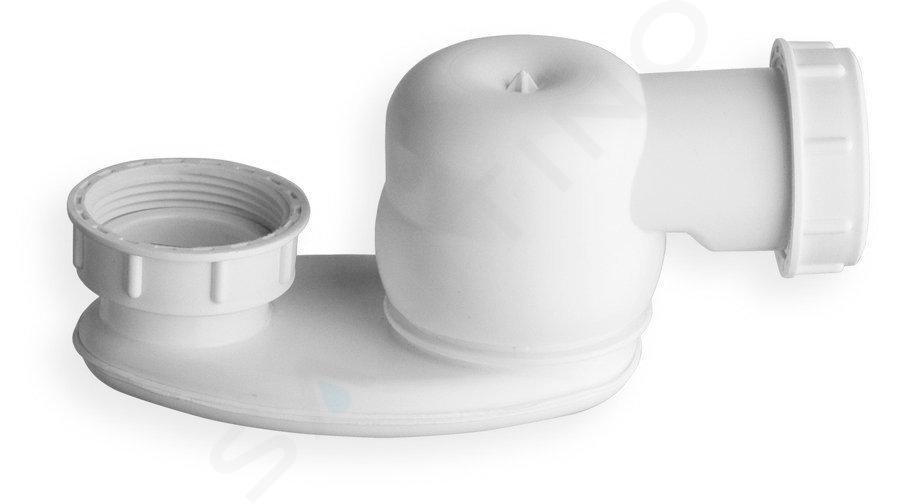 Polysan Accessoires - Siphon avec écrou-raccord 1 1/2, hauteur 42 mm, blanc 71712