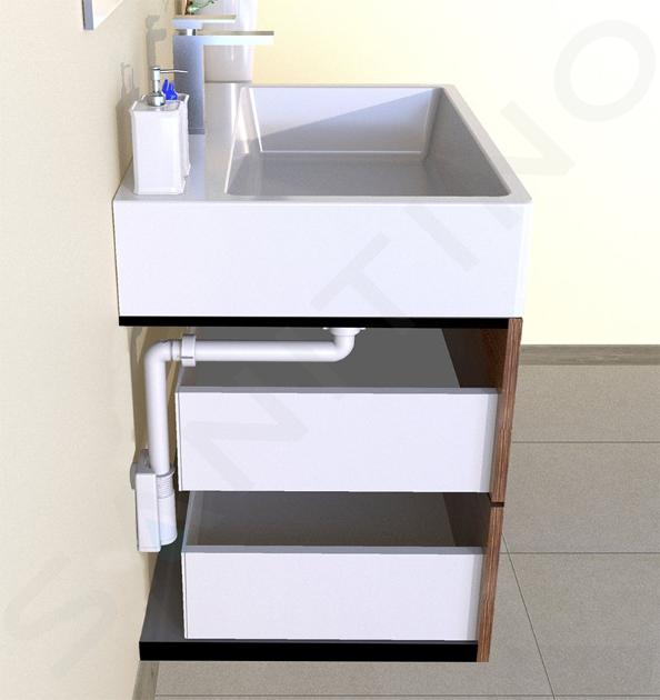 Bruckner Accesorios - Sifón para lavabo bajo, 1 1/4, desagüe 40 mm, blanco  151.125.0