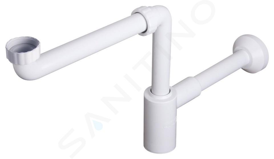 Bruckner Accessori - Sifone per lavabo salvaspazio Crono, 1 1/4, scarico 32 mm, bianco 151.124.0