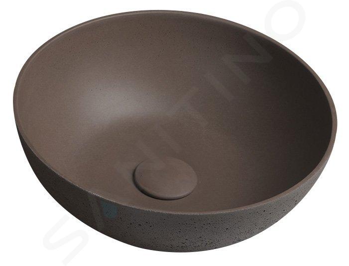 Sapho Formigo - Lavabo, diametro 390 mm, senza troppopieno, marrone scuro FG034