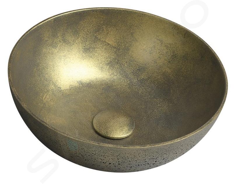 Sapho Formigo - Umývadlová misa, priemer 390 mm, bez prepadu, zlatá FG131