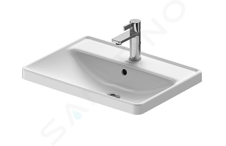 Duravit D-Neo - Umývadlo zápustné, 600x440 mm, 1 otvor na batériu, biela 0357600027