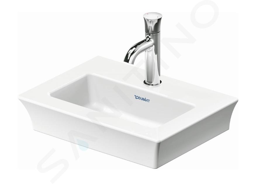 Duravit White Tulip - Umývátko 450x330 mm, 1 otvor pro baterii, bílá 0737450041