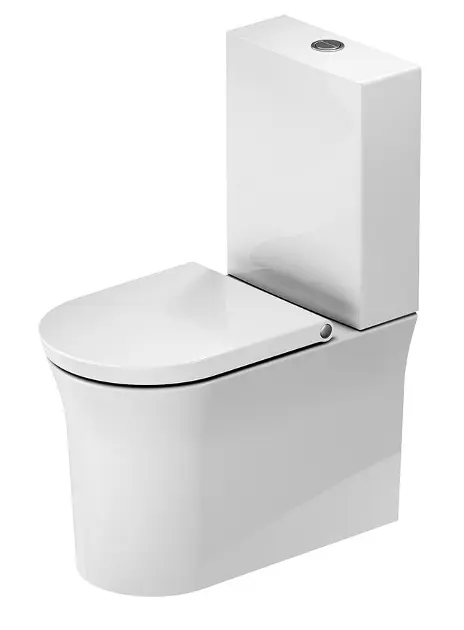 Duravit White Tulip - WC à poser avec réservoir, évacuation Vario, Rimless, avec WonderGliss, blanc 21970900001