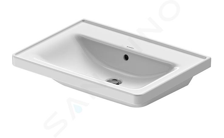 Duravit D-Neo - Lavabo 650x480 mm, senza foro per miscelatore, bianco 2367650060