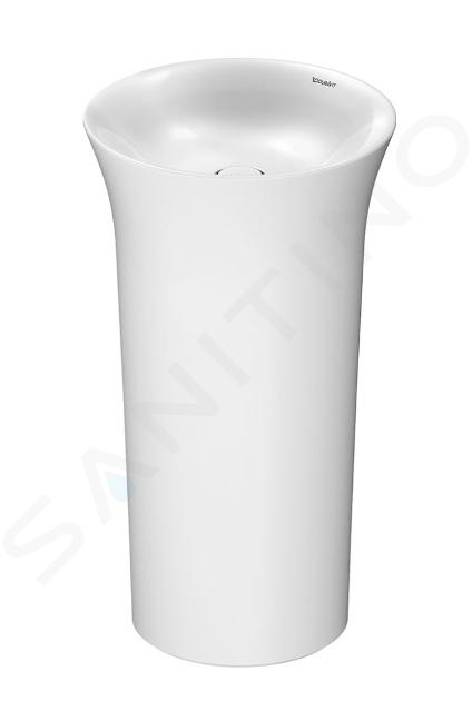 Duravit White Tulip - Volně stojící umyvadlo 500x500x900 mm, bez otvoru pro baterii, bílá 2702500070