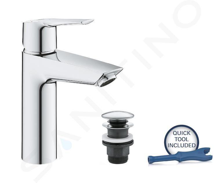 Grohe QuickFix Start - Bateria umywalkowa z odpływem Push-Open, zimny start, chrom 23746002