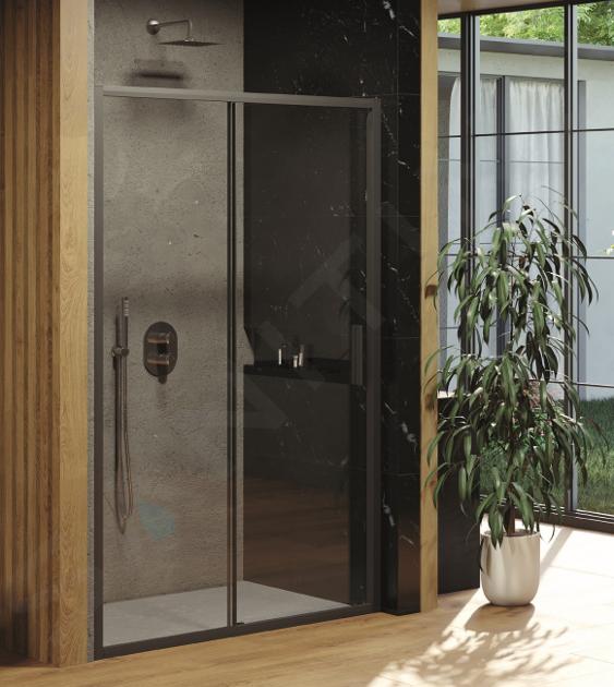 Ravak Blix - Porte de douche étroite BLSDP2-110, 1077-1105 mm, noir/verre clair X0PMD0300Z1