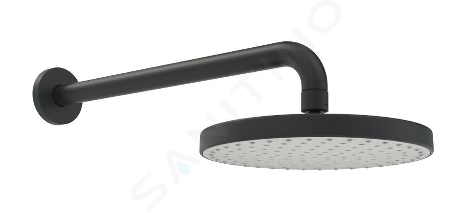 Hansa Basicjet - Soffione doccia 20 cm, Braccio doccia 35 cm, nero opaco 4436010033