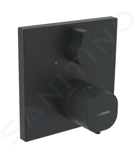 Hansa Living - Grifo de bañera termostático empotrado, Thermo Cool, negro mate 8114956233