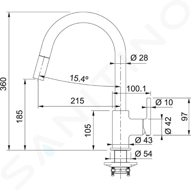 Grifo de cocina FRANKE MONOMANDO LINA PULL OUT MB. 115.0626.053