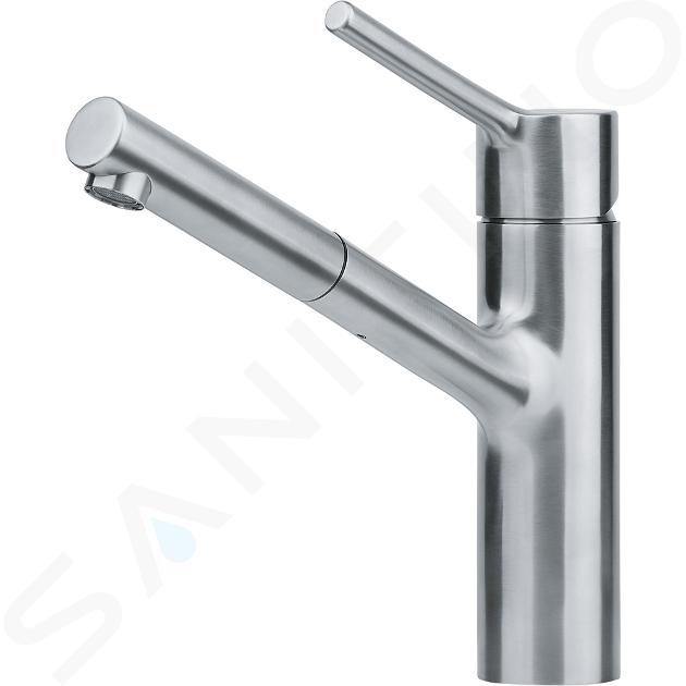 Franke Taros Neo - Miscelatore da lavello FC 6383.501 con bocca di erogazione estraibile, acciaio inox 115.0596.383