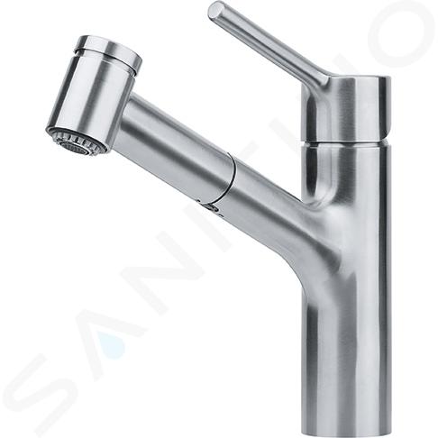 Franke Taros Neo - Miscelatore da lavello FC 6386.501 con doccetta estraibile, acciaio inox 115.0596.386