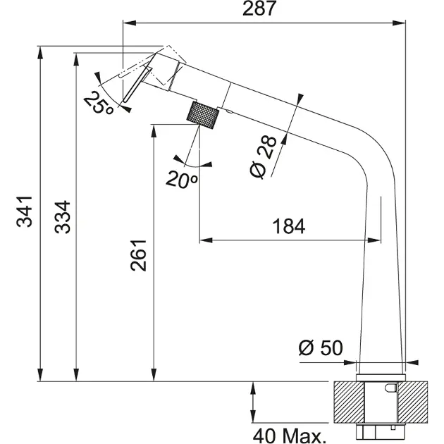Franke Icon - Spültischarmatur FG 5185.901, schwarz matt 115.0625 