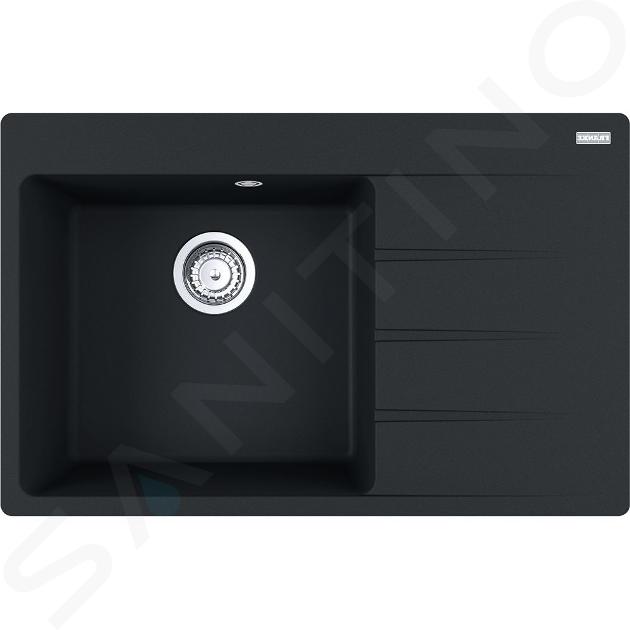 Franke Centro - Évier en Fragranite CNG 611-78 TL/2, 78x50 cm, noir mat 114.0637.513