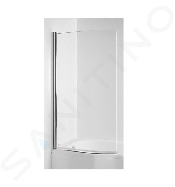 Jika Tigo - Mampara de baño curva, 800x1500 mm, izquierda/derecha, plata/vidrio transparente H2562130026681