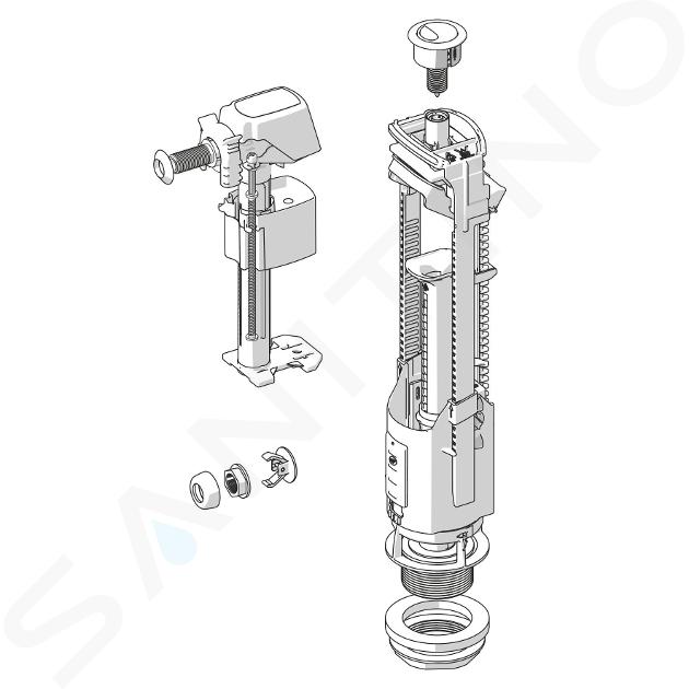 Jika Náhradní díly - Splachovací mechanismus k WC kombi, bílá H8913820000001