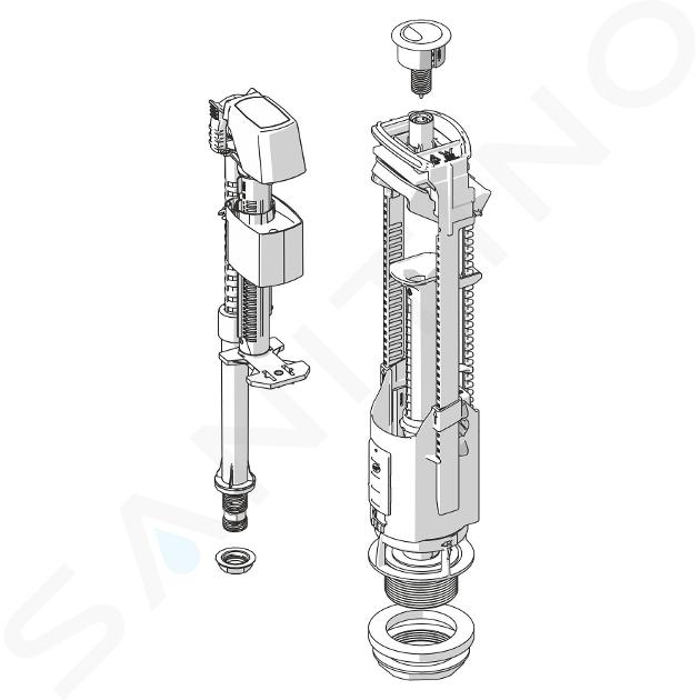 Jika Ersatzteile - Spülmechanismus für WC-Kombi, weiß H8913830000001