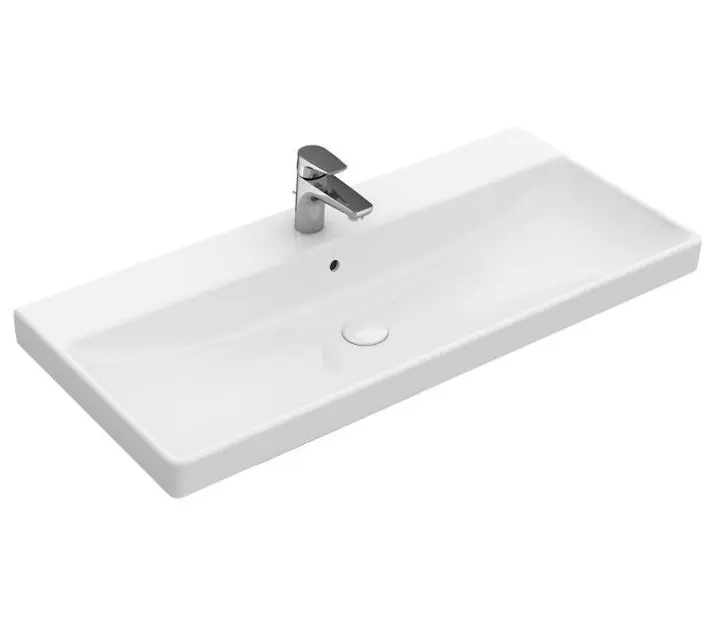 Levně Villeroy & Boch Avento - Umyvadlo nábytkové 100x47 cm, s přepadem, otvor pro baterii, CeramicPlus, Stone White 4156A5RW