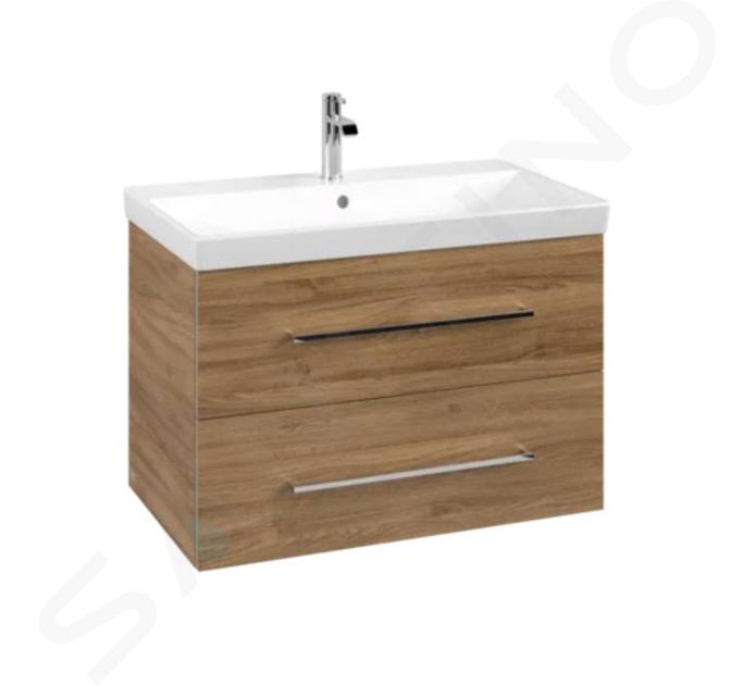 Villeroy & Boch Avento - Mueble de lavabo, 78x51x45 cm, 2 cajones, Oak Kansas A89100RH