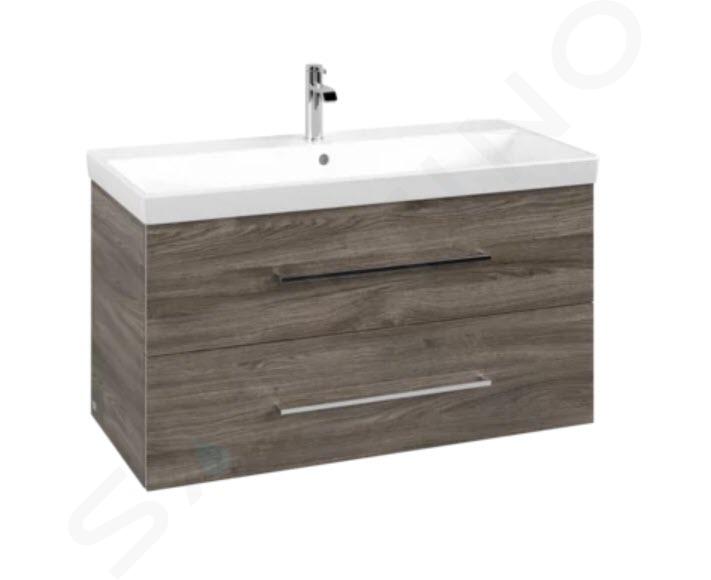 Villeroy & Boch Avento - Wastafelonderkast, 980x514x452 mm, 2 lades, Stone Oak A89200RK