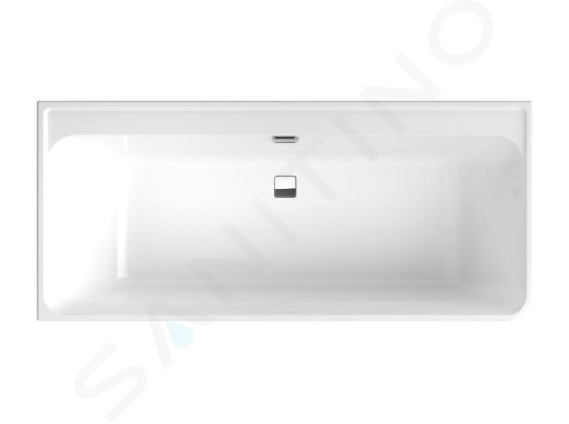 Villeroy & Boch Collaro - Badewanne 180x80 cm mit Platte, mit Ablauf- und Überlaufset, Weiß UBA180COR9CR00VD01