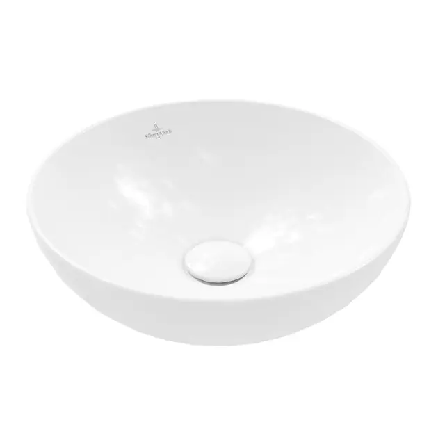 Villeroy & Boch Loop&Friends - Opzetwastafel, diameter 42 cm, met overloop, CeramicPlus, Stone White 4A4600RW