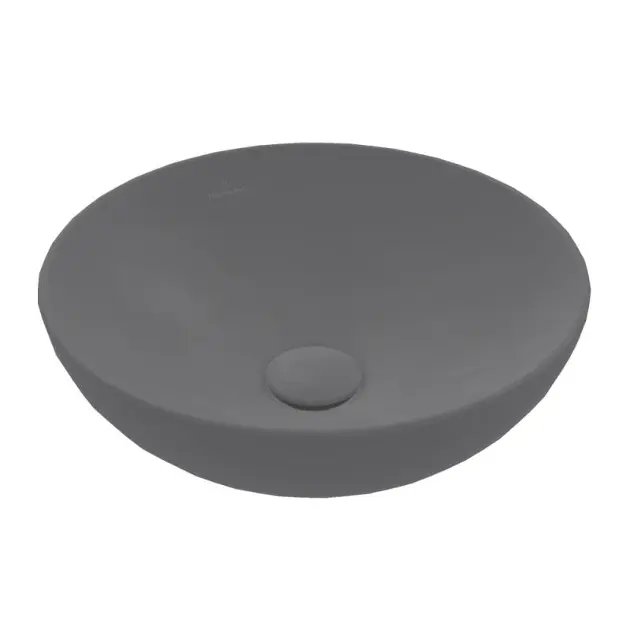 Levně Villeroy & Boch Loop&Friends - Umyvadlo na desku, průměr 42 cm, bez přepadu, CeramicPlus, Graphite 4A4601i4