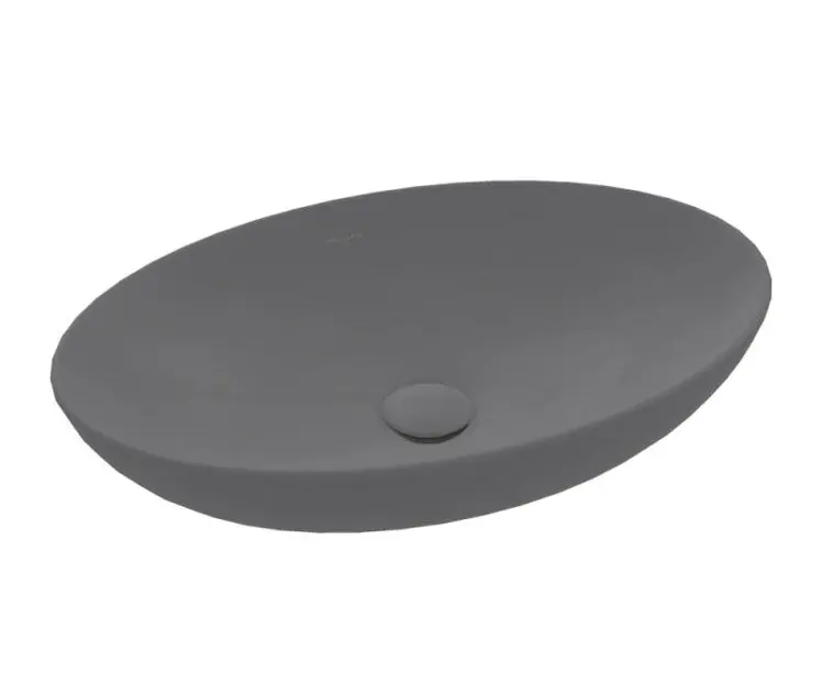 Levně Villeroy & Boch Loop&Friends - Umyvadlo na desku, 56x38 cm, bez přepadu, CeramicPlus, Graphite 4A4701i4