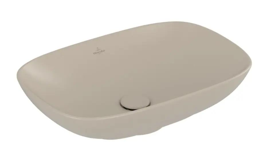 Villeroy & Boch Loop&Friends - Lavabo da appoggio, 56x38 cm, con troppopieno, CeramicPlus, Almond 4A4900AM