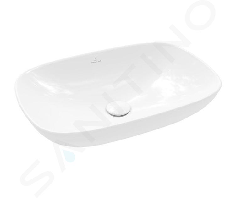 Villeroy & Boch Loop&Friends - Aufsatzwaschtisch, 62x42 cm, mit Überlauf, CeramicPlus, Alpinweiß 4A5000R1