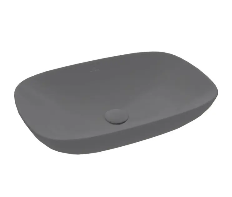 Levně Villeroy & Boch Loop&Friends - Umyvadlo na desku, 62x42 cm, bez přepadu, CeramicPlus, Graphite 4A5001i4