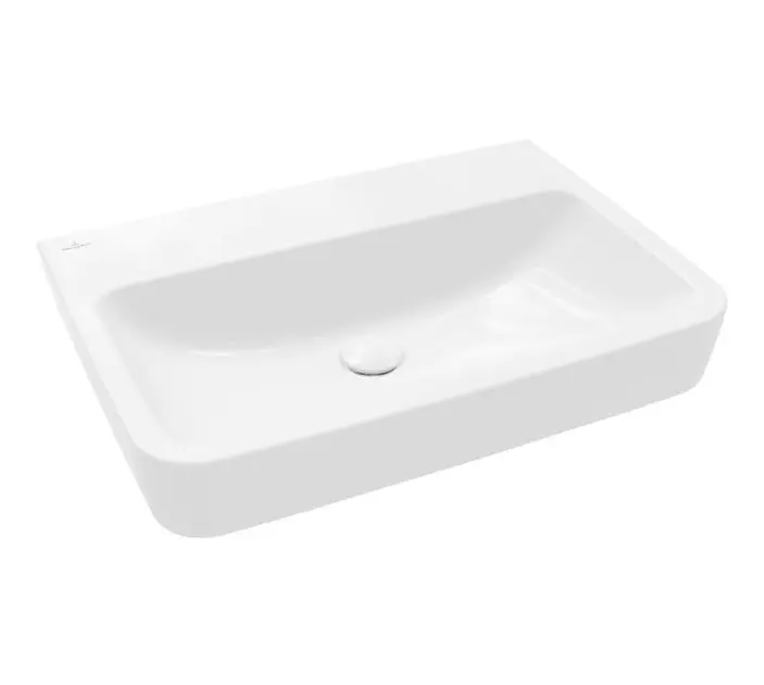 Levně Villeroy & Boch O.novo - Umyvadlo 65x46 cm, bez přepadu, bez otvoru pro baterii, AntiBac, CeramicPlus, alpská bílá 4A4168T2
