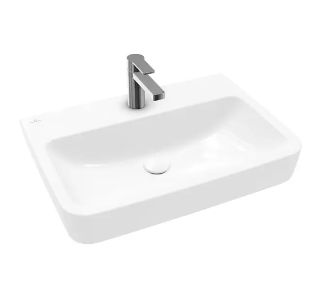 Villeroy & Boch O.novo - Umywalka 650x460 mm, bez przelewu, otwór na baterię, AntiBac, CeramicPlus, biel alpejska 4A4166T2