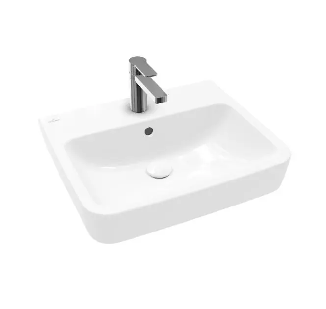 Levně Villeroy & Boch O.novo - Umyvadlo na desku, 55x46 cm, s přepadem, otvor pro baterii, CeramicPlus, alpská bílá 4A41MGR1