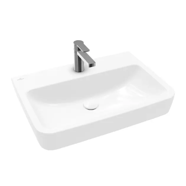 Levně Villeroy & Boch O.novo - Umyvadlo na desku, 65x46 cm, bez přepadu, otvor pro baterii, CeramicPlus, alpská bílá 4A41KLR1