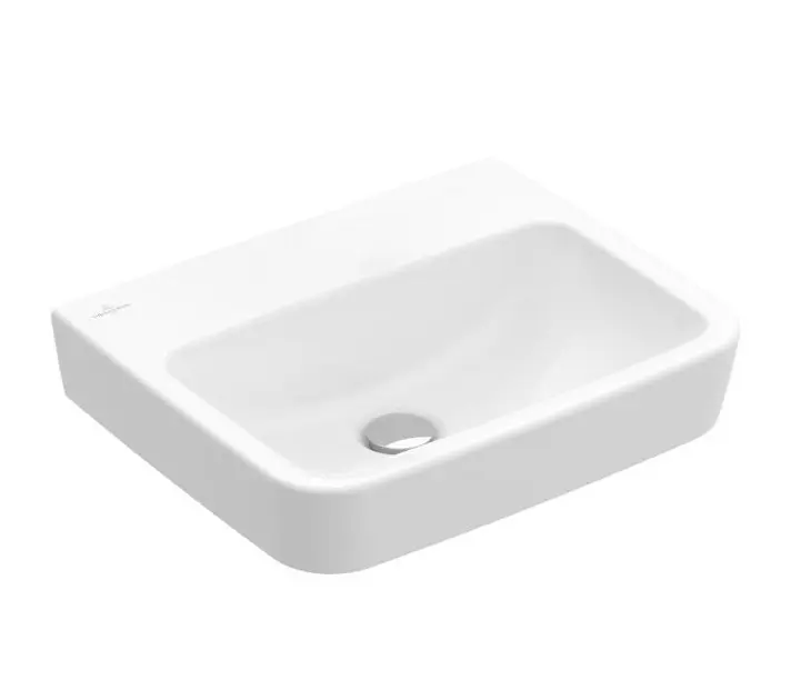 Levně Villeroy & Boch O.novo - Umývátko 45x37 cm, bez přepadu, bez otvoru pro baterii, AntiBac, CeramicPlus, alpská bílá 434448T2