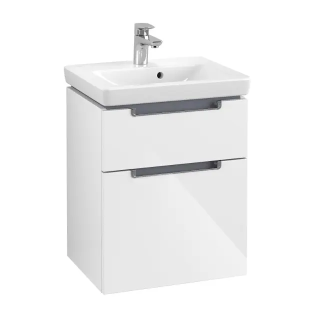 Villeroy & Boch Subway 2.0 - Umývadlová skrinka, 485x590x379 mm, 2 zásuvky, Glossy White A90710DH