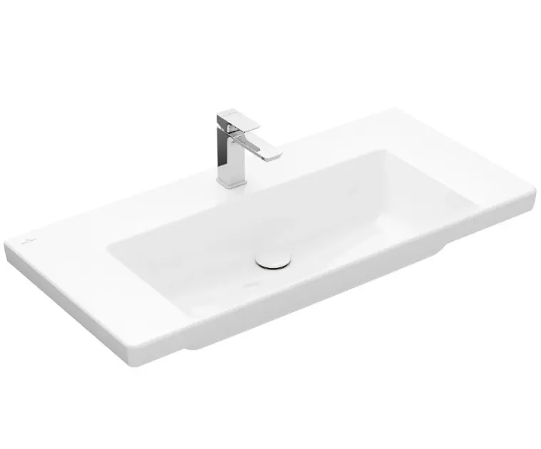 Levně Villeroy & Boch Subway 3.0 - Umyvadlo 100x47 cm, bez přepadu, otvor pro baterii, CeramicPlus, alpská bílá 4A70A2R1