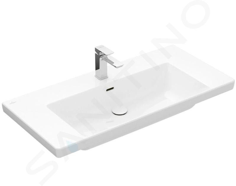 Villeroy & Boch Subway 3.0 - Lavabo 1000x470 mm, con troppopieno, foro per miscelatore, bianco alpino 4A70A501