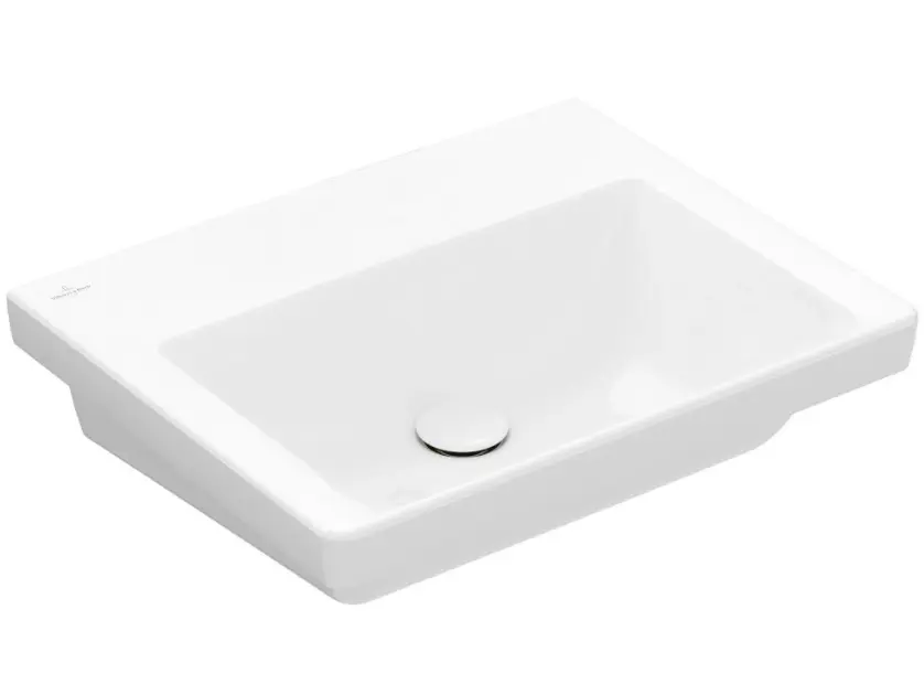 Villeroy & Boch Subway 3.0 - Umyvadlo 550x440 mm, bez přepadu, bez otvoru pro baterii, CeramicPlus, Stone White 4A7058RW