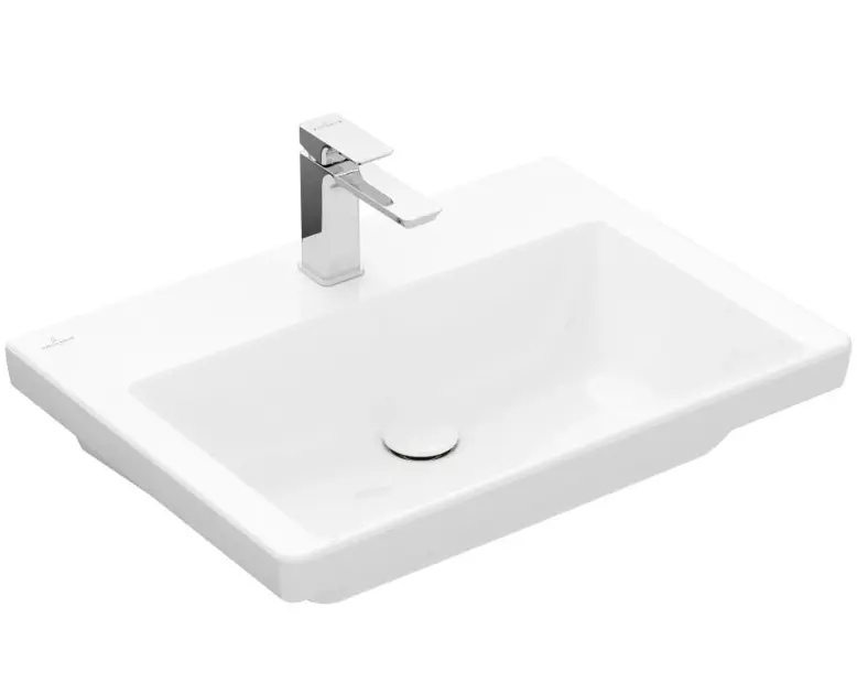 Levně Villeroy & Boch Subway 3.0 - Umyvadlo 65x47 cm, bez přepadu, otvor pro baterii, CeramicPlus, Stone White 4A7068RW