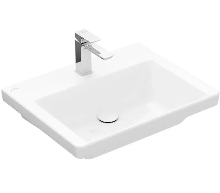 Levně Villeroy & Boch Subway 3.0 - Umyvadlo nábytkové 60x47 cm, bez přepadu, otvor pro baterii, CeramicPlus, Stone White 4A706LRW