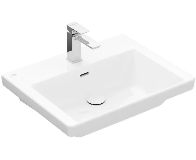 Levně Villeroy & Boch Subway 3.0 - Umyvadlo nábytkové 60x47 cm, s přepadem, otvor pro baterii, CeramicPlus, Stone White 4A706GRW