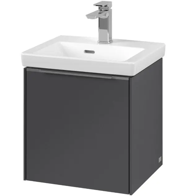 Levně Villeroy & Boch Subway 3.0 - Umyvadlová skříňka, 42x43x38 cm, 1 dvířka, grafitová C58100VR