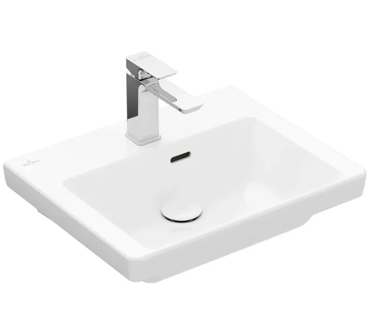 Villeroy & Boch Subway 3.0 - Handwaschbecken 500x400 mm, mit Überlauf, mit Hahnloch, Alpinweiß 43705001