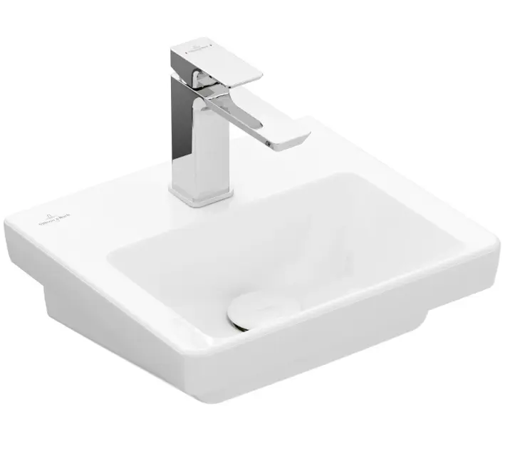 Levně Villeroy & Boch Subway 3.0 - Umývátko nábytkové 37x31 cm, bez přepadu, otvor pro baterii, CeramicPlus, alpská bílá 437038R1