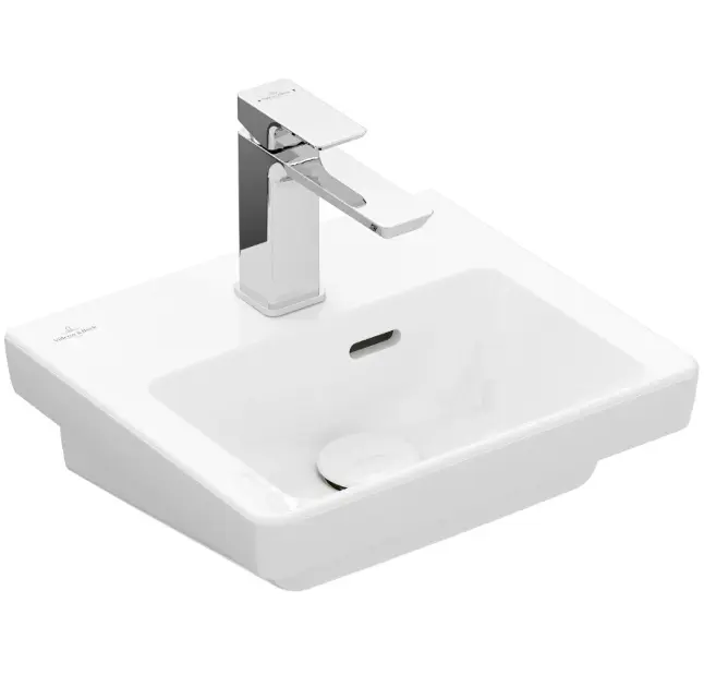 Villeroy & Boch Subway 3.0 - Umývátko nábytkové 37x31 cm, s přepadem, otvor pro baterii, alpská bílá 43703701