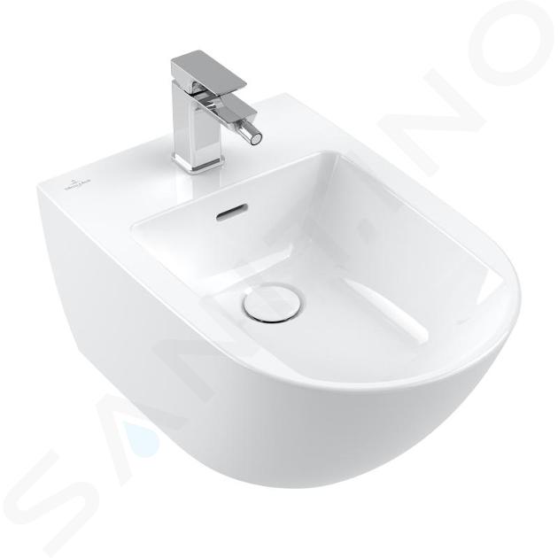 Villeroy & Boch Subway 3.0 - Wand-Bidet 560x375 mm, mit Überlauf, mit Hahnloch, Alpinweiß 44700001