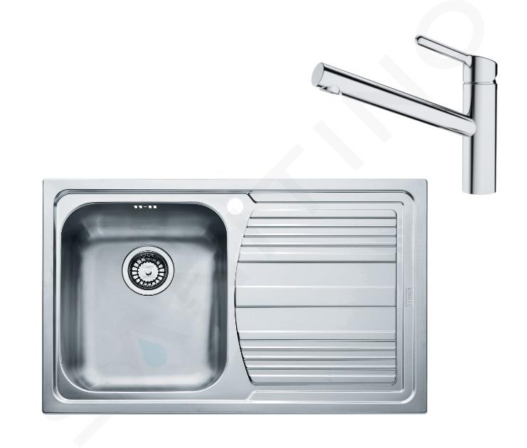 Franke Colonnes - Set N82, évier en inox LLX 611/2 et mitigeur FC 3054.031, inox / chrome 101.0650.595